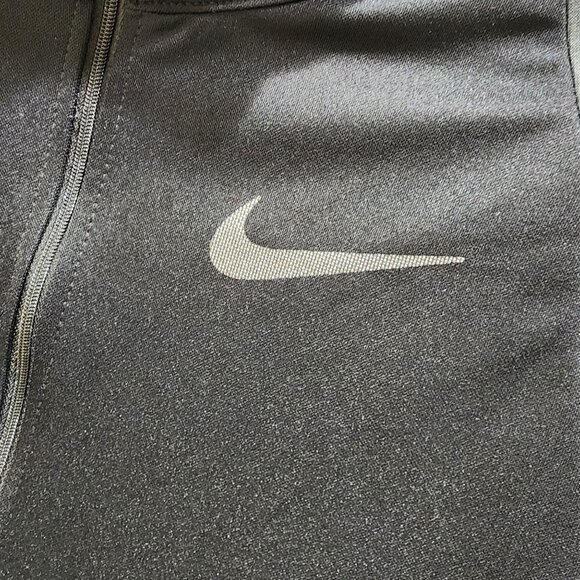 Nike Men's Dri Fit Black Gray Full Zip Track Jacket Shirt Size M 2 Pockets - Picture 4 of 12